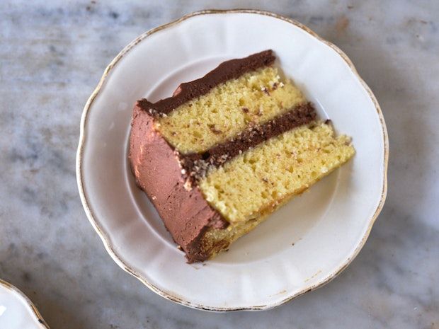 Yellow Cake with Chocolate Frosting