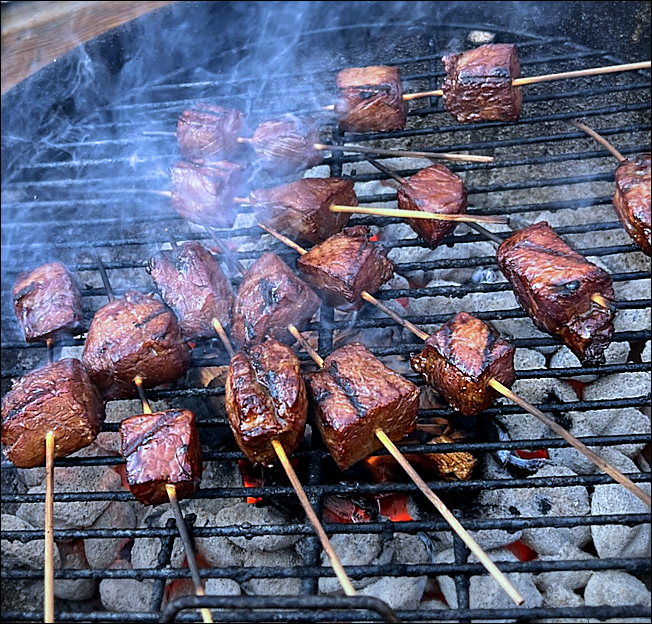 Bourbon Marinated Steak-Kabobs